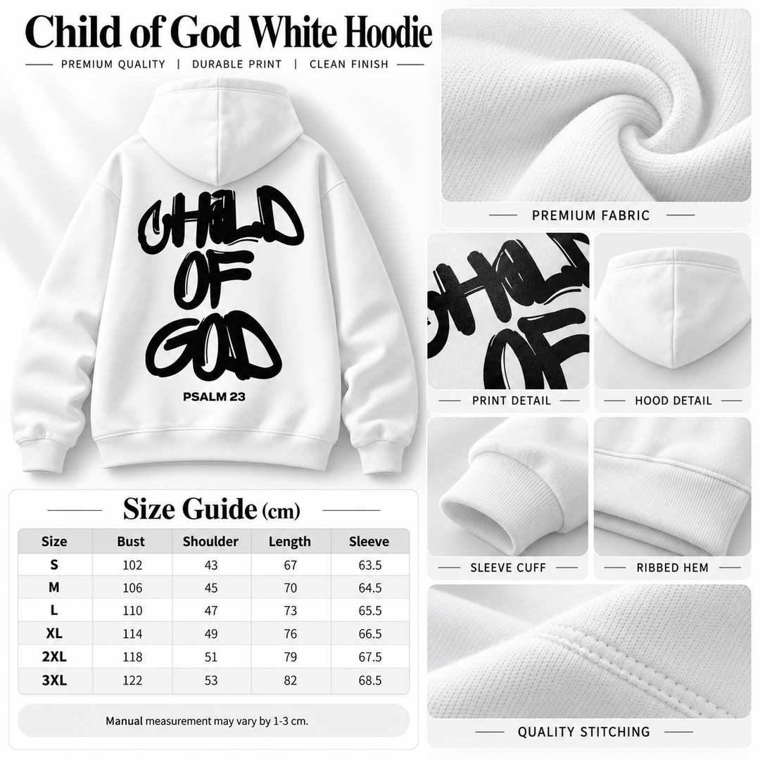 White hoodie with a large black &