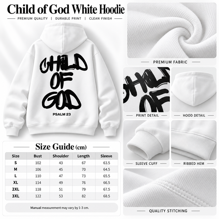White hoodie with a large black &