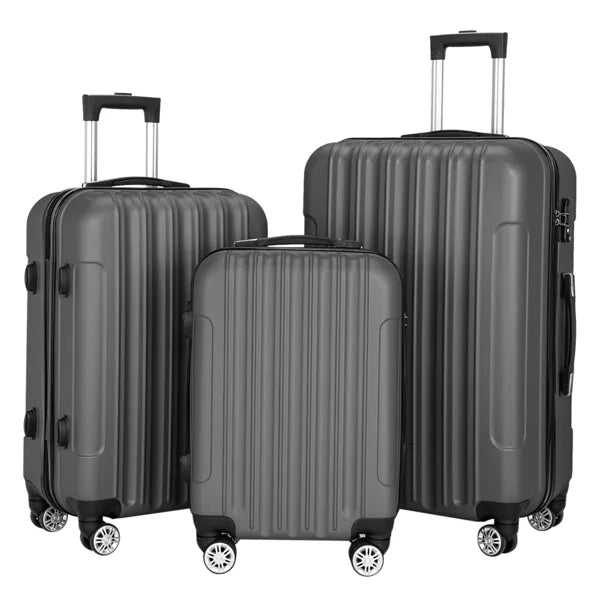 Dark Gray Travel Luggage Set Case 3-Piece