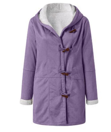Women's Sherpa Lined Hooded Coat - Cozy Toggle Coat Now