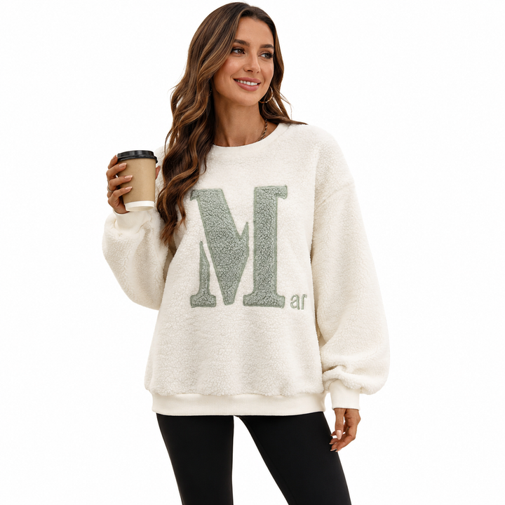 Women fleece sweater with slight stretch, smooth feel and easy-care design for everyday comfort without bulky layers daily us