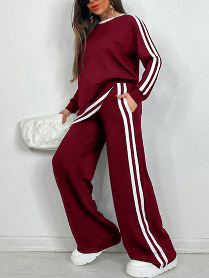Women's Striped Two-Piece Loungewear Set – Soft & Chic