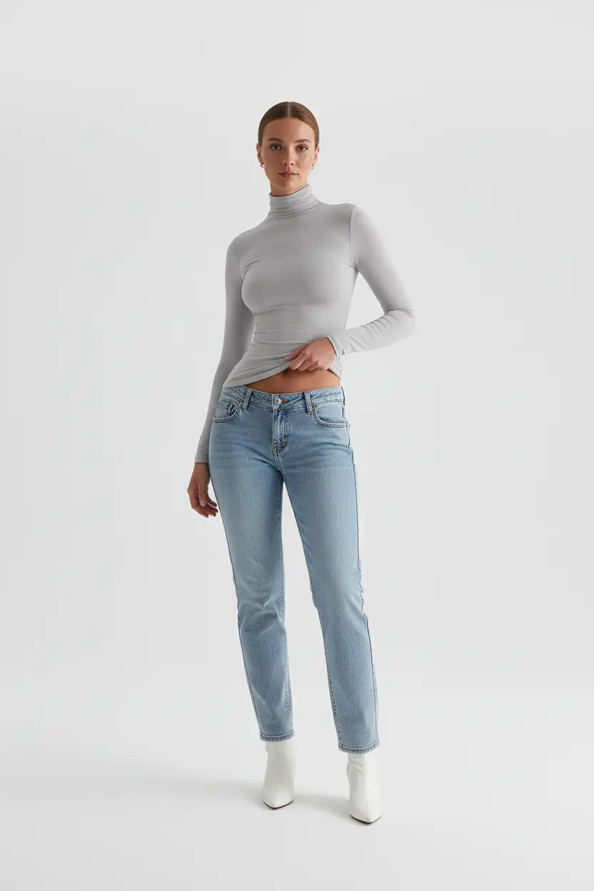 Y2K Slim Turtleneck T-Shirt long sleeve tailored finish