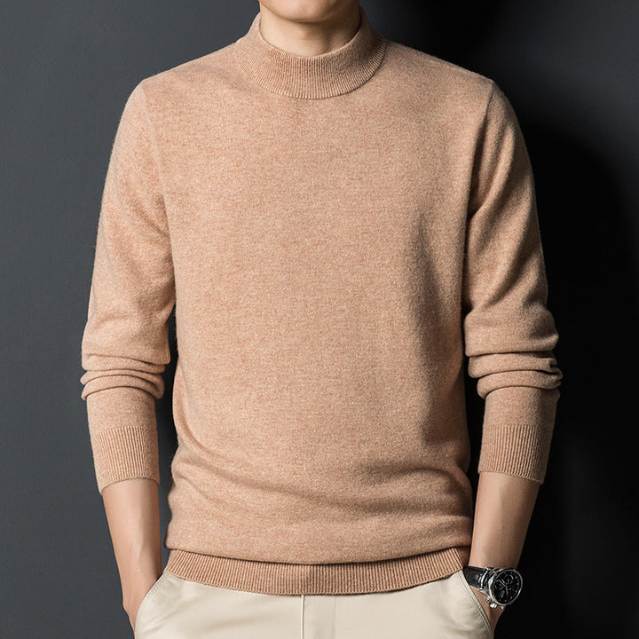 bean green mock neck top slim silhouette detail front view