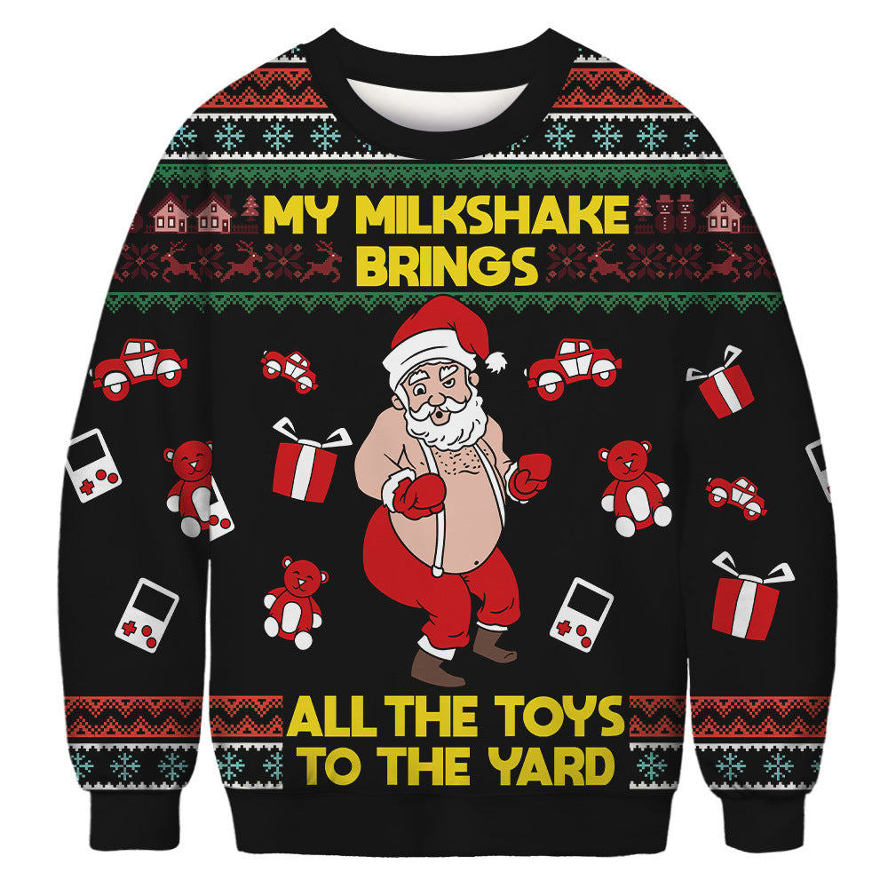 Crew neck printed pullover with long sleeves