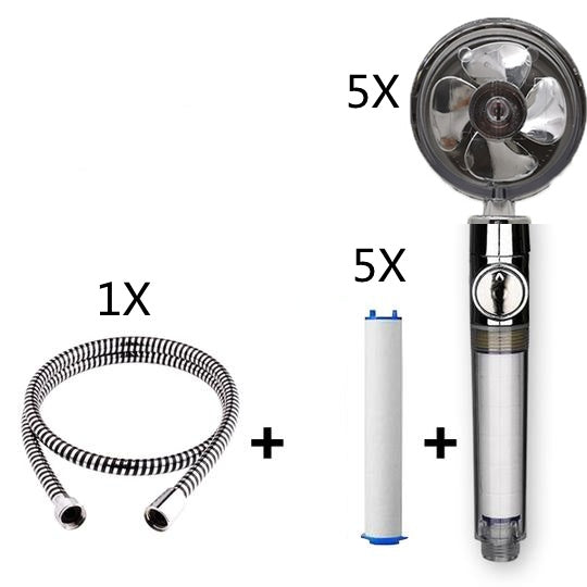 Propeller Driven Shower Head – Turbo Pressure, Save