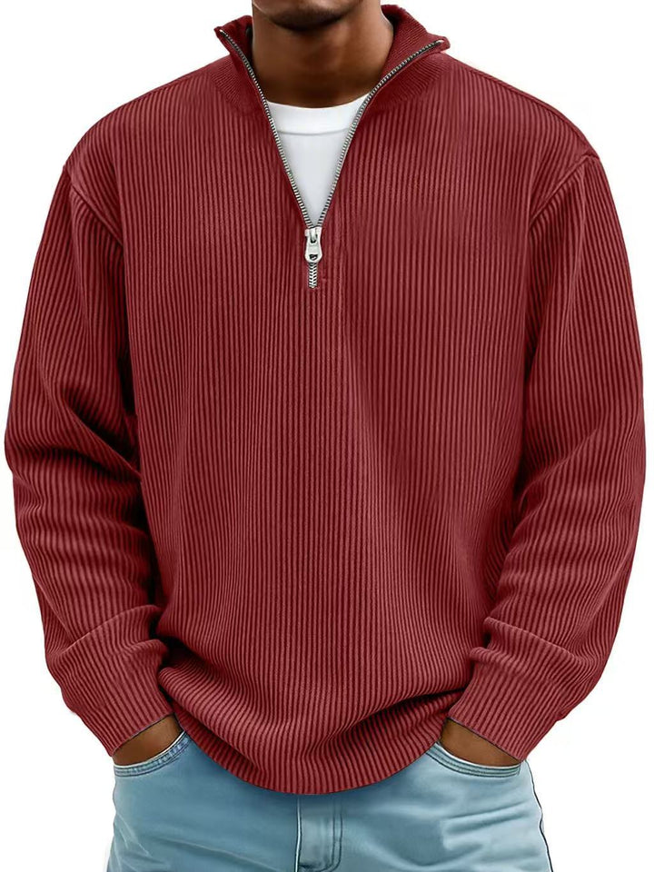 Corduroy Zipper Sweatshirt Men&