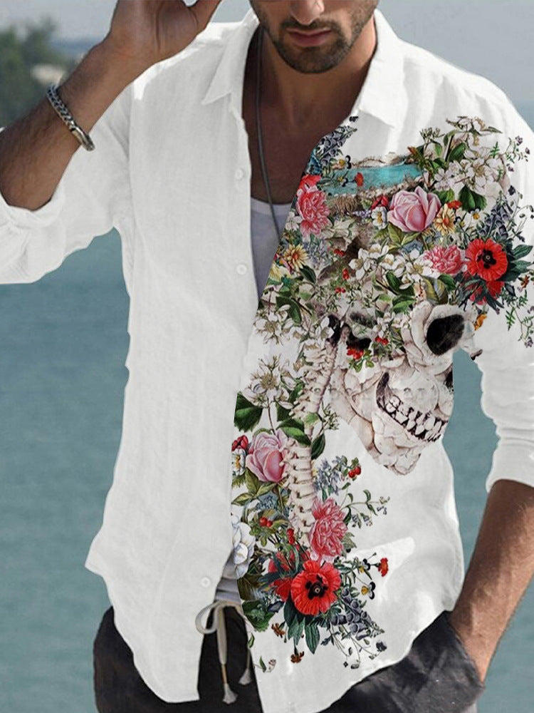 Bamboo Linen Printed Men's Shirt – Color-Match Style