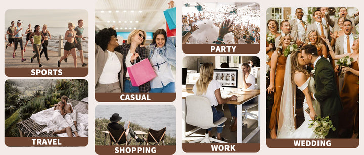 Collage of various lifestyle images labeled &