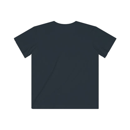 Plain navy blue kids t-shirt back view