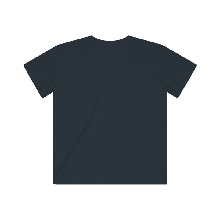 Plain navy blue kids t-shirt back view