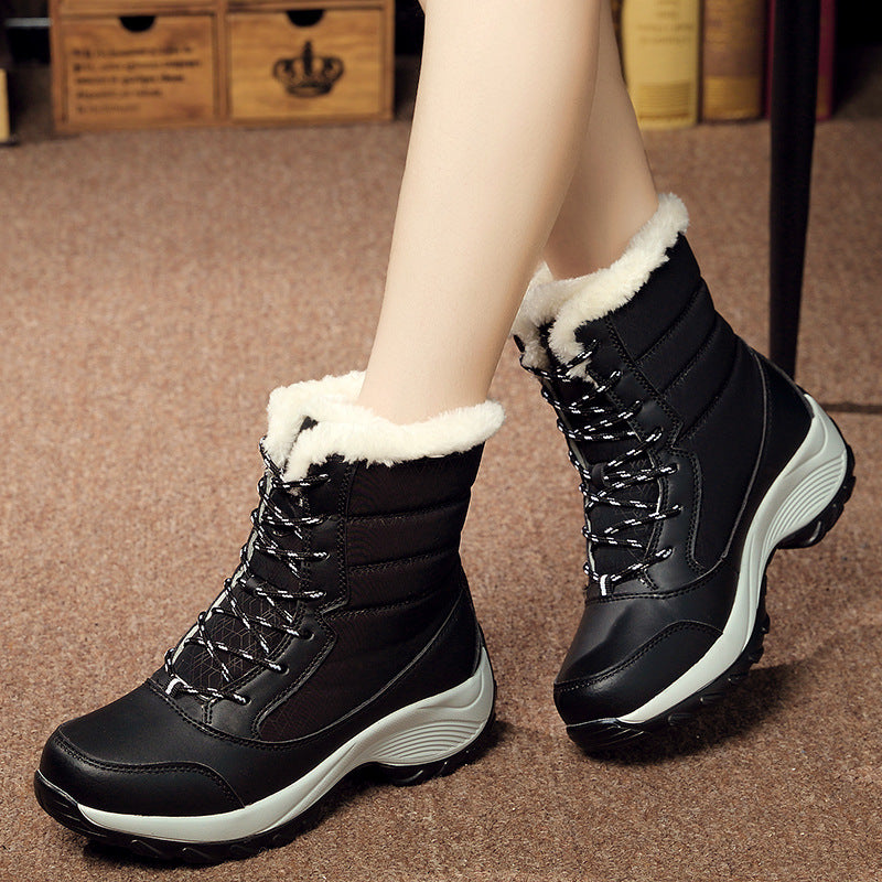 women snow boots breathable velvet lining cold weather use
