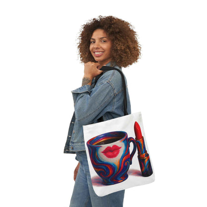 Canvas Tote Bag with 5-Color Straps & Sleek Black Lining