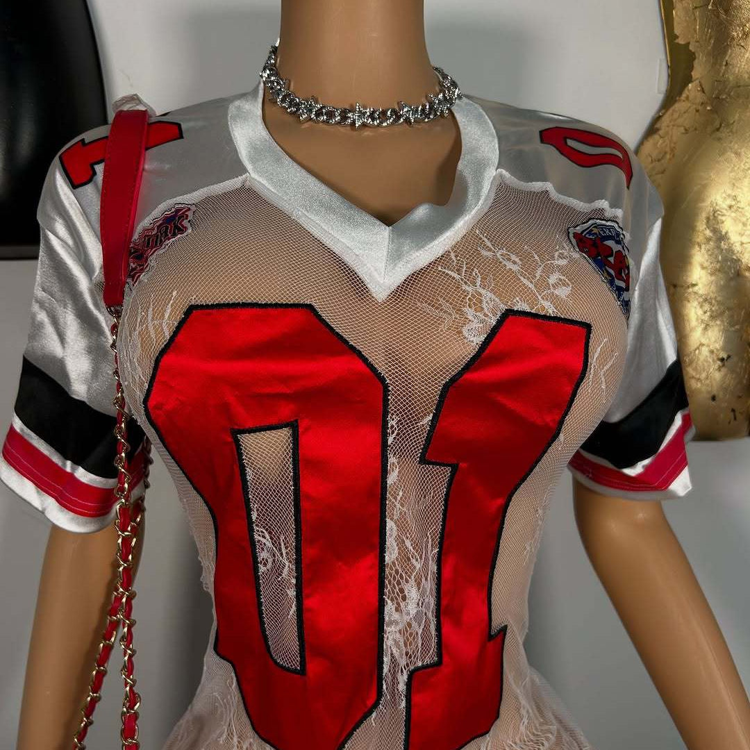 lace embroidered short dress minimal European American style