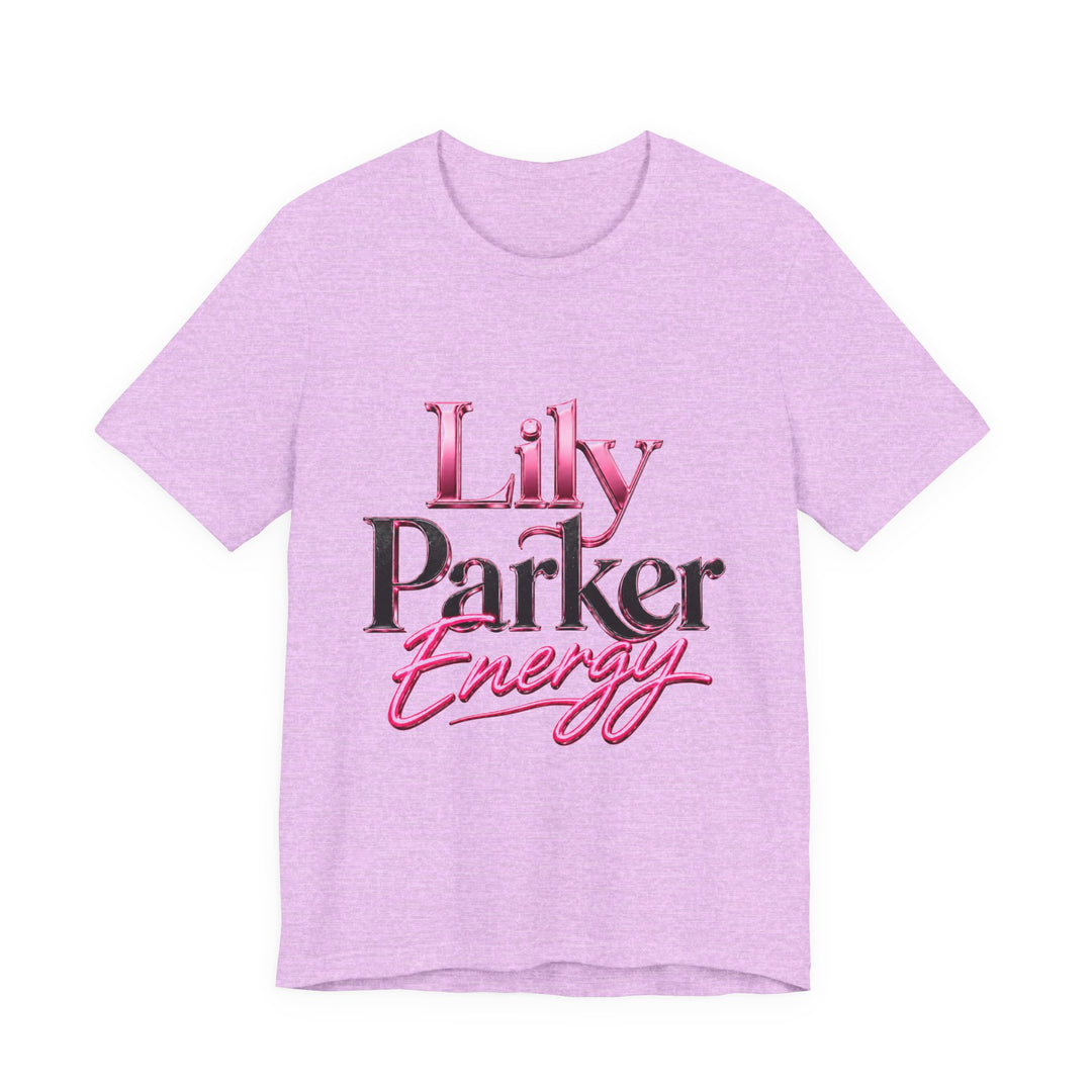 Light purple t-shirt with &