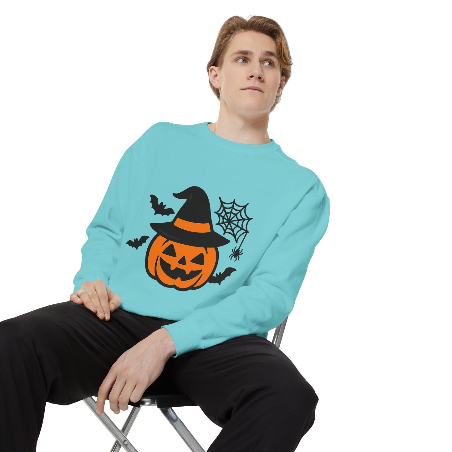 Cozy Halloween Pumpkin Sweatshirt – Unisex Fall Style
