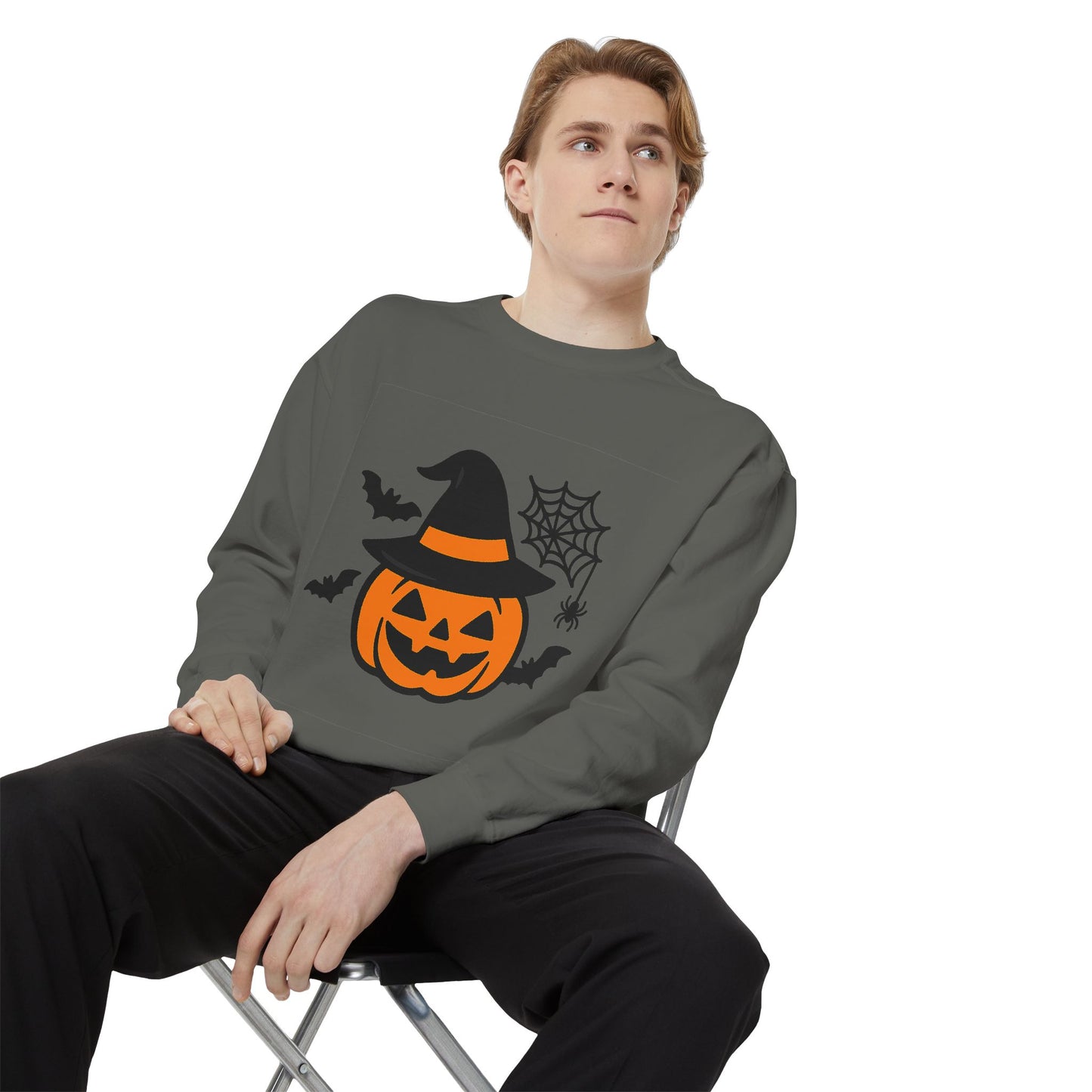 Cozy Halloween Pumpkin Sweatshirt – Unisex Fall Style