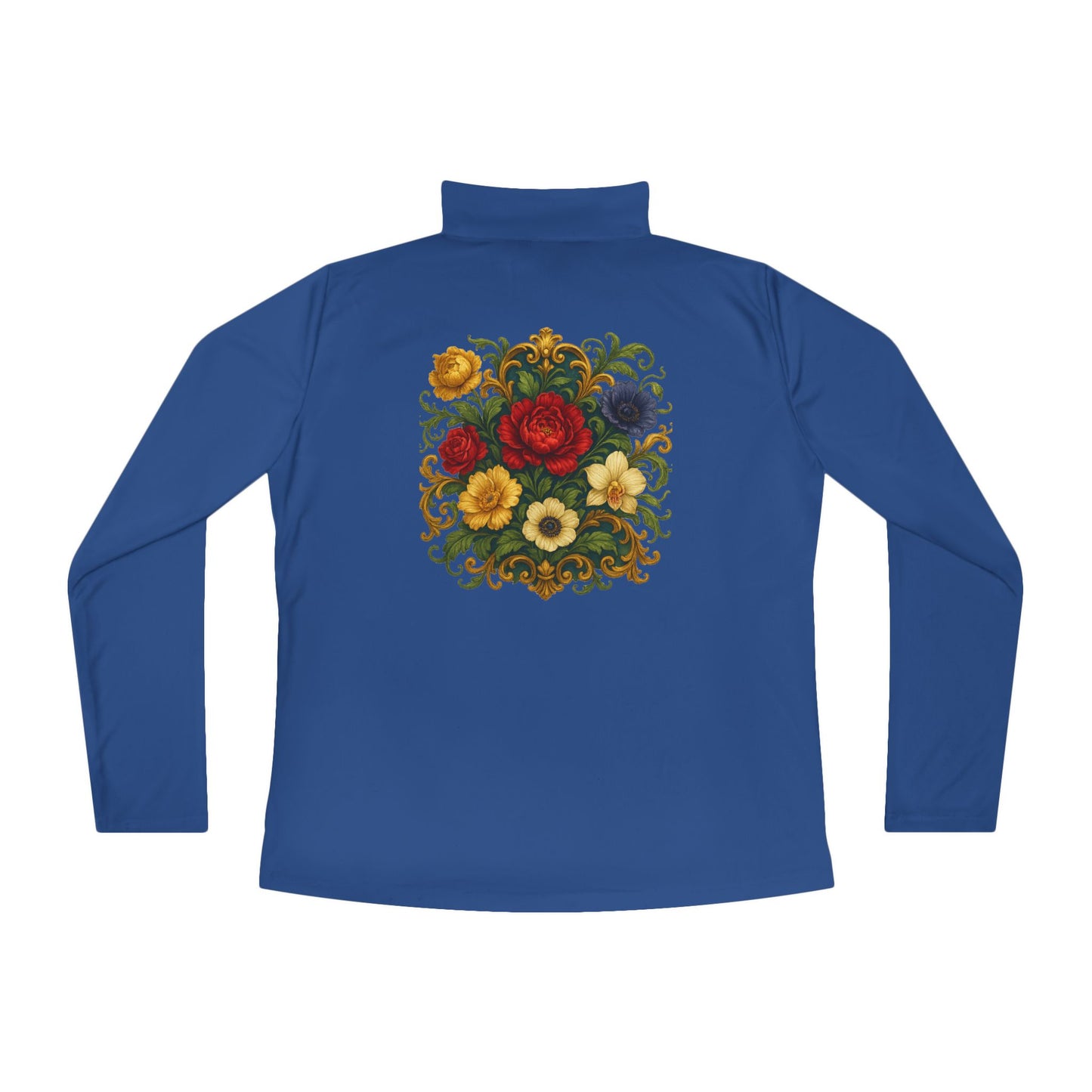 Floral Ladies Quarter-Zip Pullover – Get Cozy