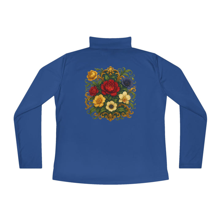Floral Ladies Quarter-Zip Pullover – Get Cozy