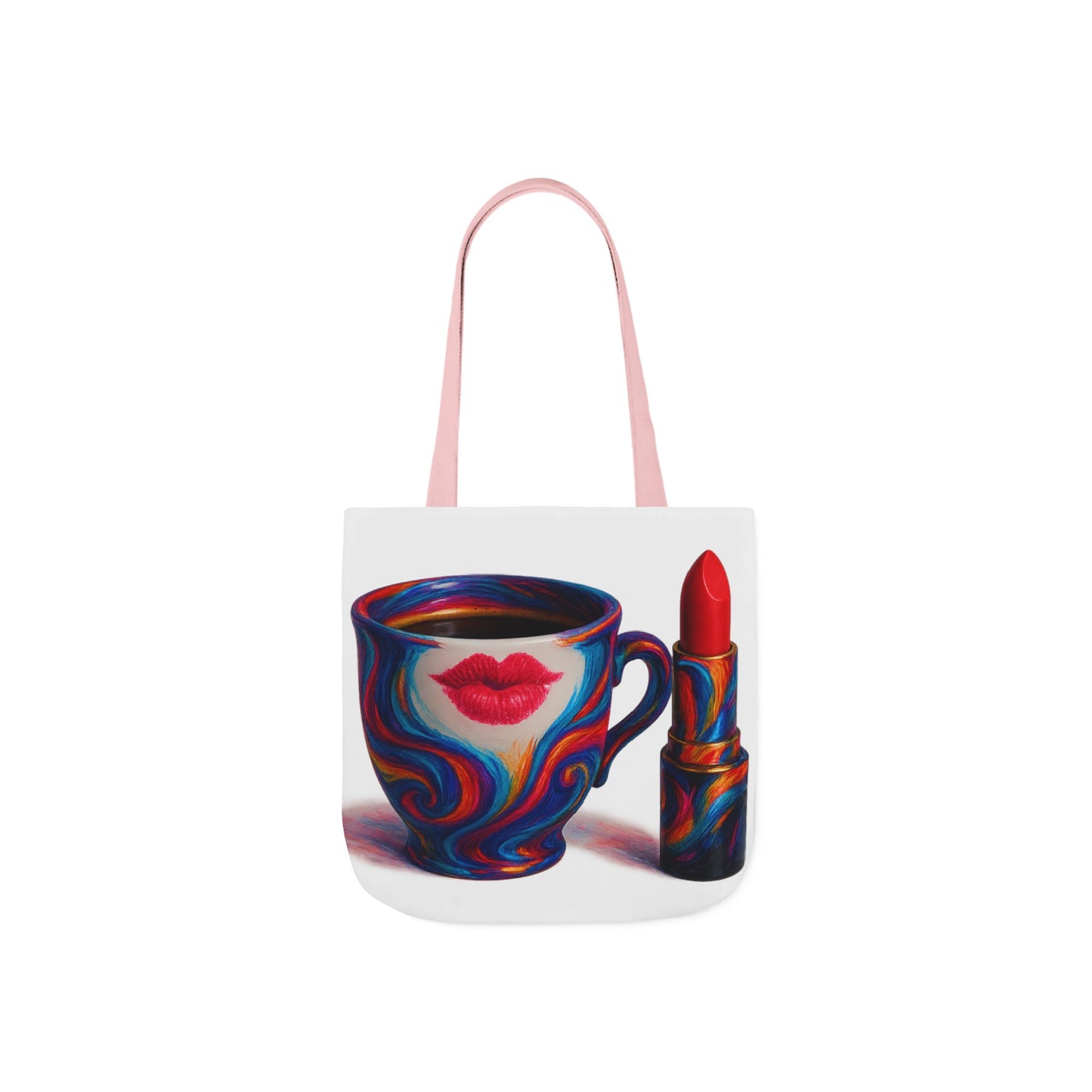 Canvas Tote Bag with 5-Color Straps & Sleek Black Lining