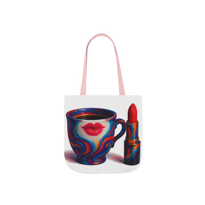 Canvas Tote Bag with 5-Color Straps & Sleek Black Lining