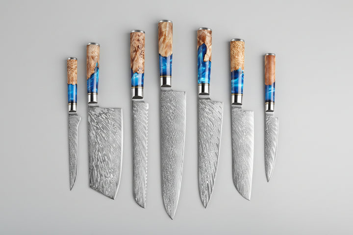 kitchen knife set professional knives preparation scene