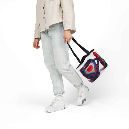 Canvas Tote Bag with 5-Color Straps & Sleek Black Lining