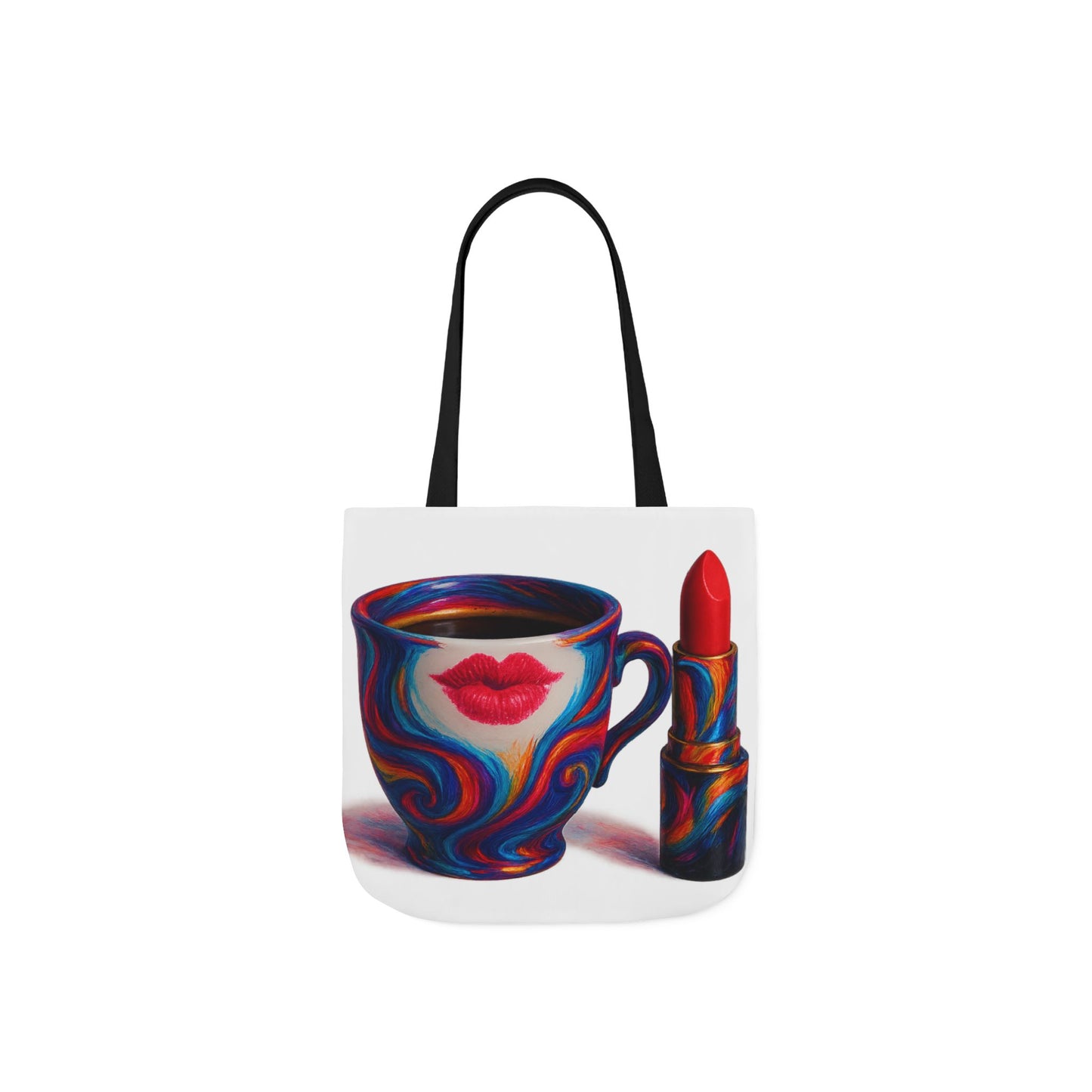 Canvas Tote Bag with 5-Color Straps & Sleek Black Lining