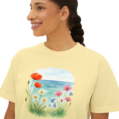 Women's Floral Boxy Tee: Summer Chic Meets Comfort