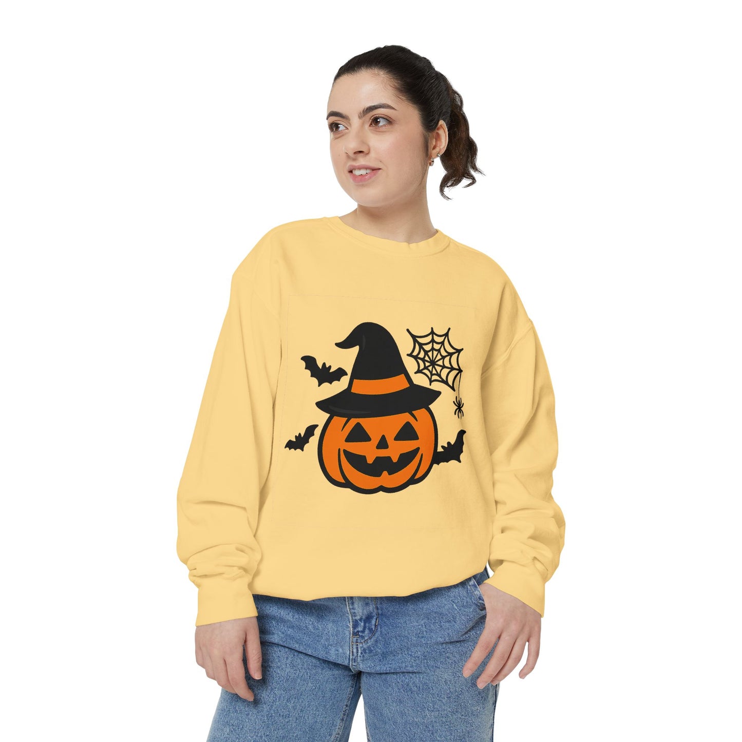 Cozy Halloween Pumpkin Sweatshirt – Unisex Fall Style