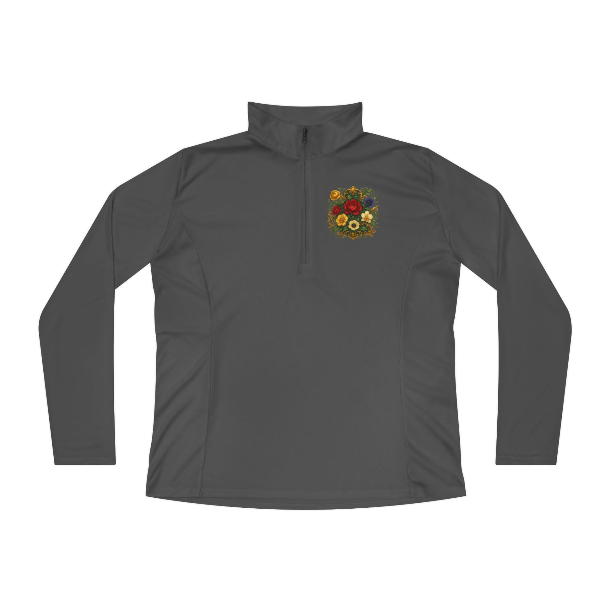 Floral Ladies Quarter-Zip Pullover – Get Cozy