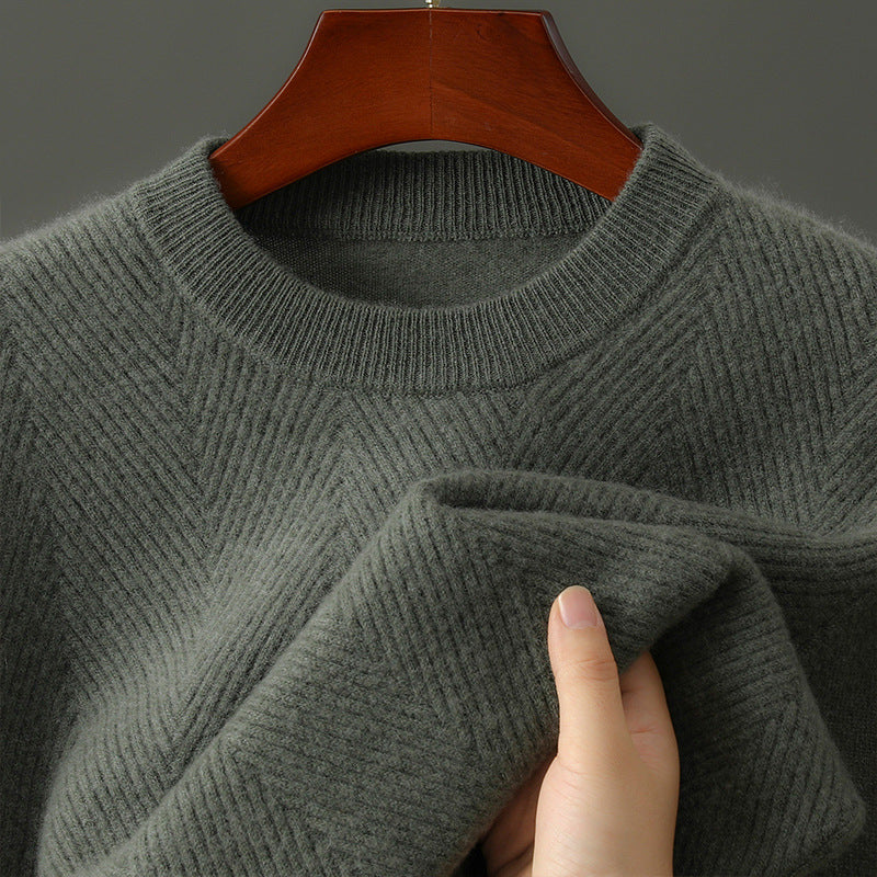 Men's Wool Sweater - Pure Wool Warmth Refined Fit Luxe!