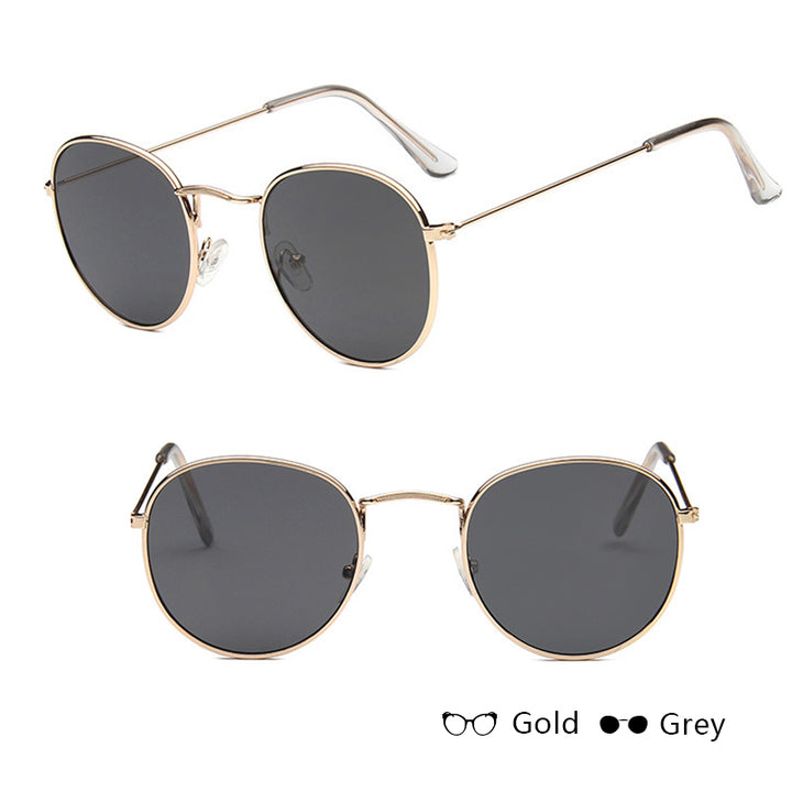 Vintage Round Sunglasses Women Retro Metal Frame Style