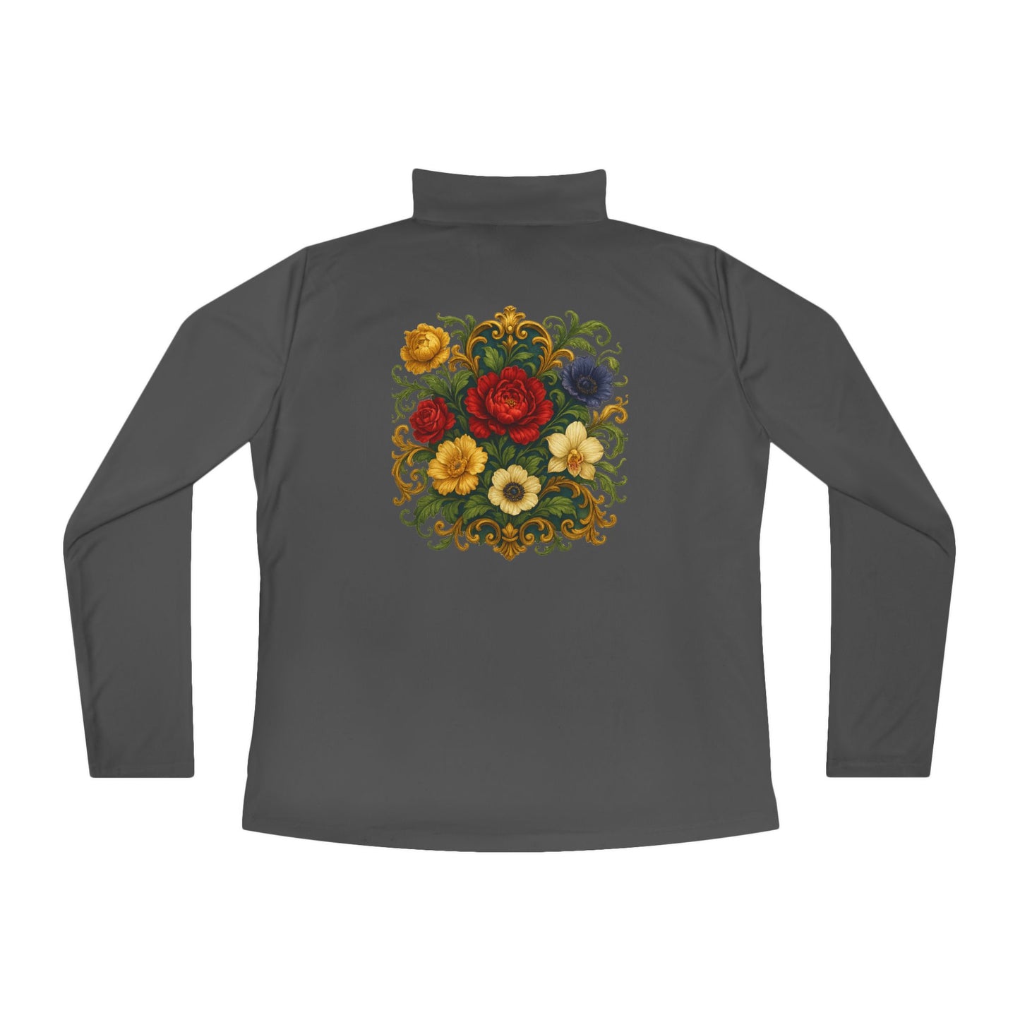 Floral Ladies Quarter-Zip Pullover – Get Cozy
