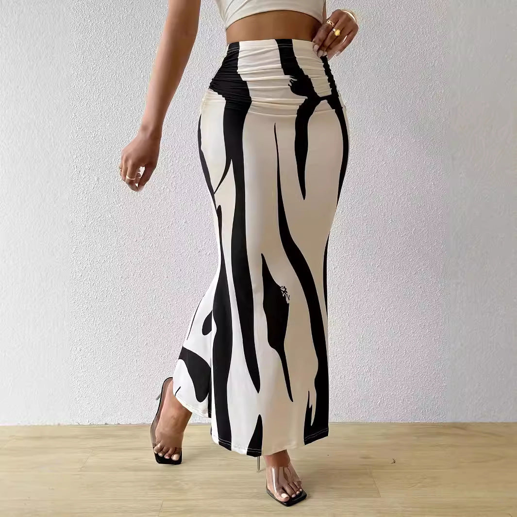 women zebra skirt movement natural drape