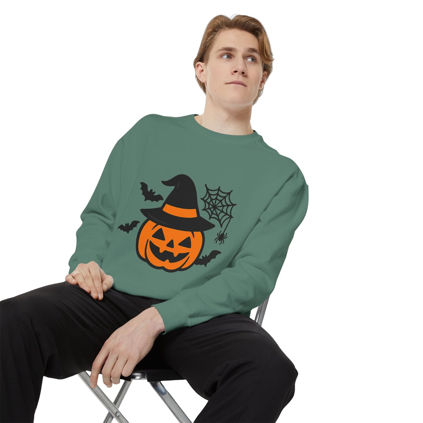 Cozy Halloween Pumpkin Sweatshirt – Unisex Fall Style