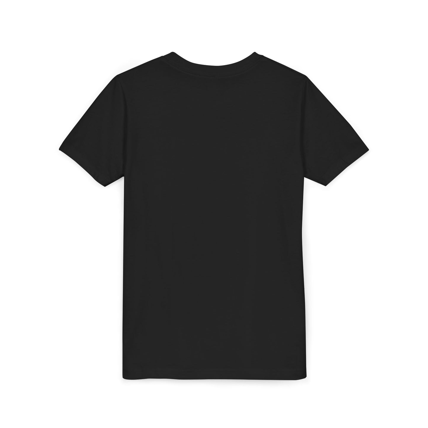 Back view of black youth short sleeve t-shirt