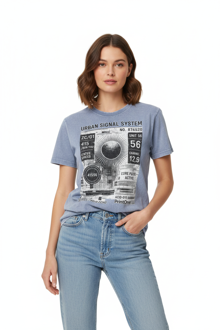 Oversized acid wash t-shirt styled with cargo pants for a streetwear outfit