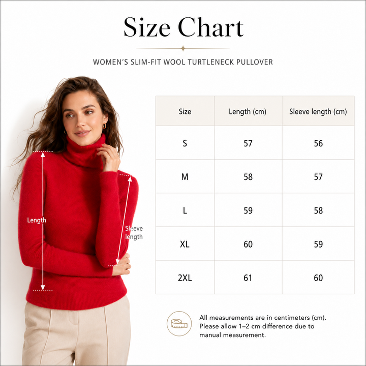 Wool Pullover Women Slim Fit Warm Layering Top for S-XL