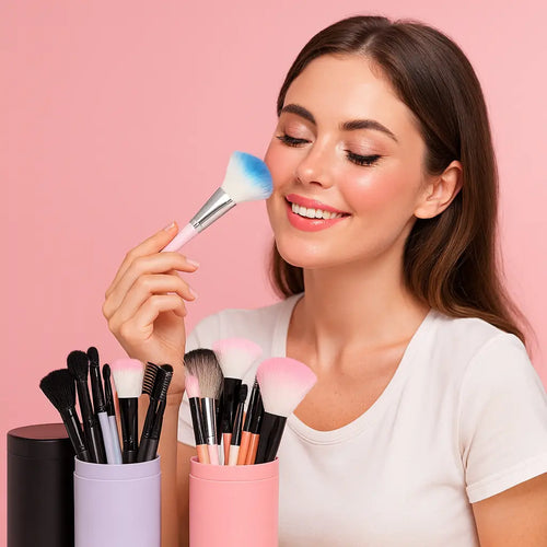 12pcs Makeup Brush Set – Synthetic rayon bristles for smooth blending and streak-free finishes