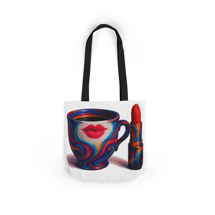 Canvas Tote Bag with 5-Color Straps &amp; Sleek Black Lining