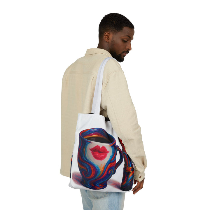 Canvas Tote Bag with 5-Color Straps &amp; Sleek Black Lining