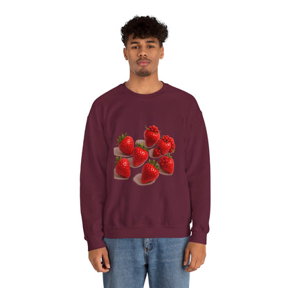 Strawberry Sweatshirt – Cozy Unisex Crewneck for Fall