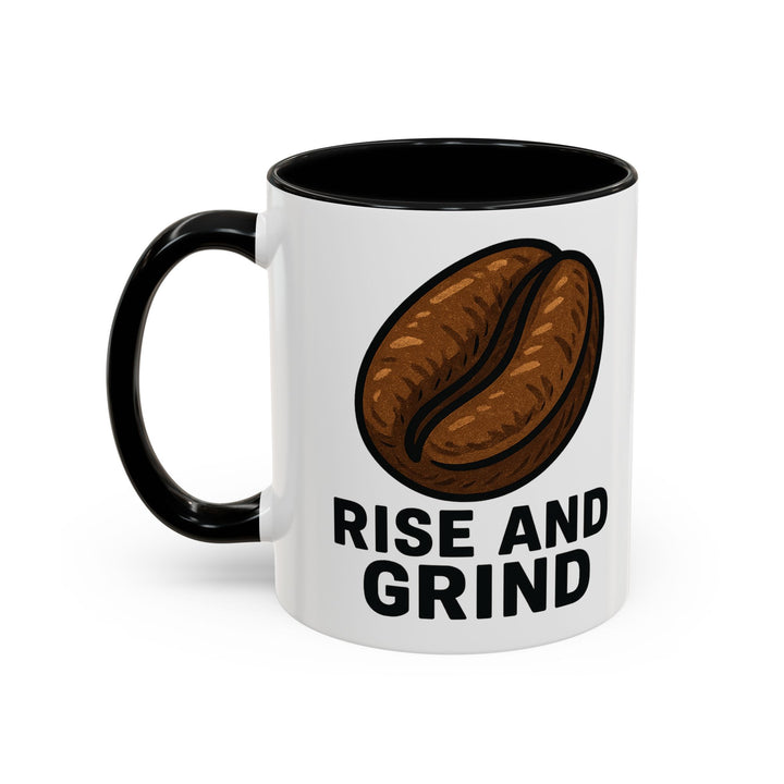 Motivational Coffee Mug Rise and Grind Ceramic Cup Gift