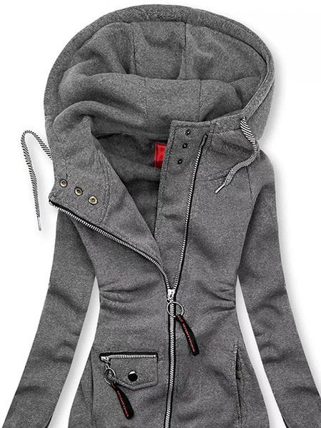 lightweight hooded jacket women slim cut modern casual styling