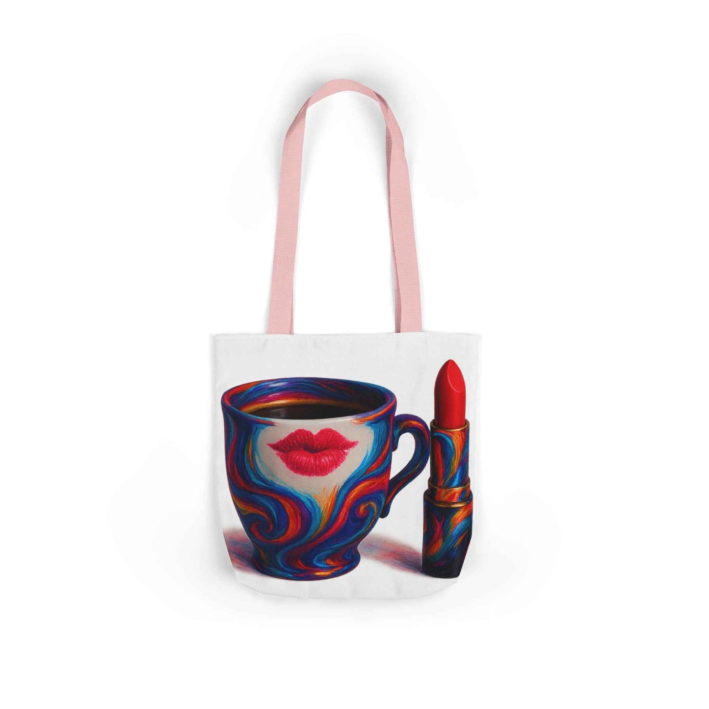 Canvas Tote Bag with 5-Color Straps & Sleek Black Lining