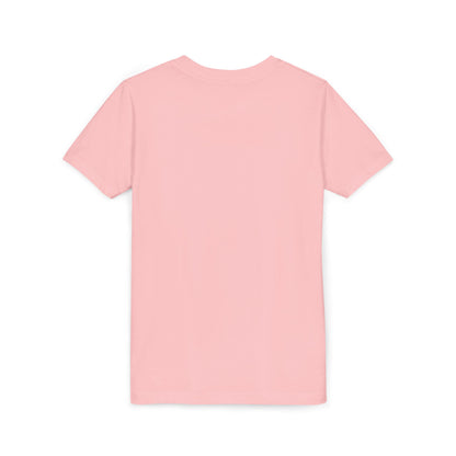 Back to School Youth Tee in soft pink, back view