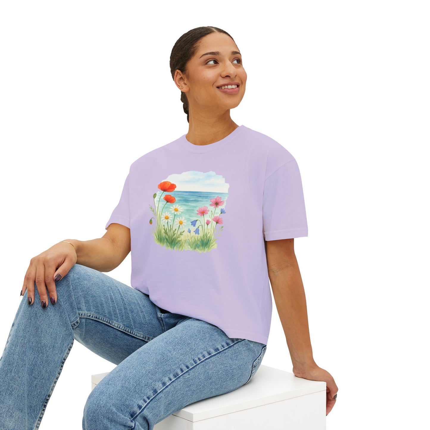 Women's Floral Boxy Tee: Summer Chic Meets Comfort