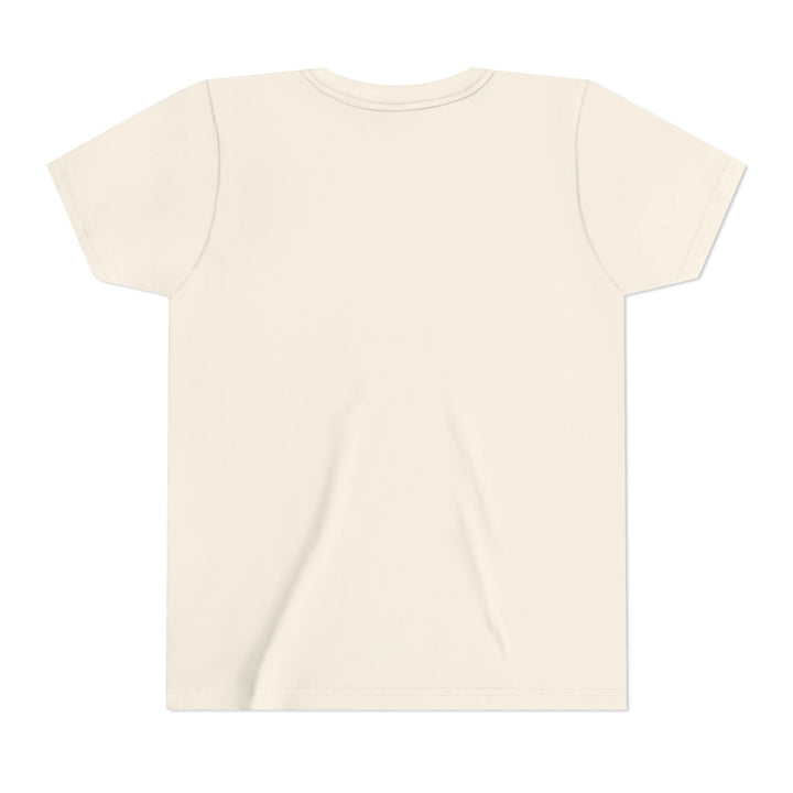 Back to School Youth Tee in cream, back view