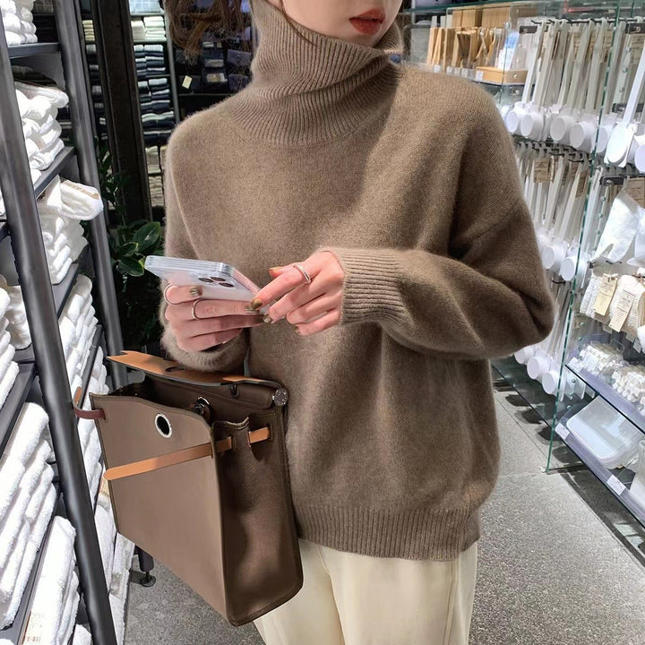 High Neck Sweater Women - Knitted Winter Pullover Layer